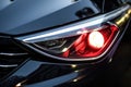 Lamp of modern car headlight. Close up view. Generative AI Royalty Free Stock Photo