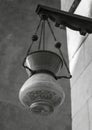 Lamp in mosque,black and white