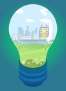 Lamp and Natural resources illustration vector
