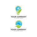 Lamp nature logo design template Royalty Free Stock Photo