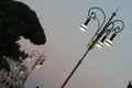 Street light near colosseum in Rome Italy