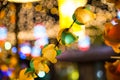 The lamp at night and bokeh