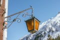 Lamp on old wooden house Royalty Free Stock Photo