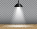 Lamp over table vector realistic illustration Royalty Free Stock Photo