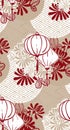 Lamp paper lantern circles japanese chinese vector design pattern blue red