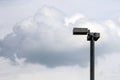 Lamp post electricity industry with sky Royalty Free Stock Photo