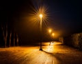 Lamp-Post. Lamp post lit at night Royalty Free Stock Photo