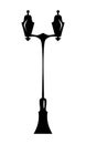 Lamp post. Silhouette. Isolate on white. Vector illustration. Royalty Free Stock Photo