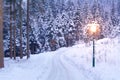 Lamp Post in Winter Royalty Free Stock Photo