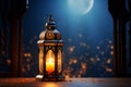 Lamp radiates the spirit of Ramadan Kareem with its gentle luminance Royalty Free Stock Photo