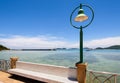 Lamp at sea viewpoint in Panwa Cape, Phuket, Thailand Royalty Free Stock Photo