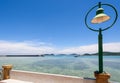 Lamp at sea viewpoint in Panwa Cape, Phuket, Thailand Royalty Free Stock Photo