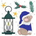 Teddy bear ans xmas clip arts vector Royalty Free Stock Photo