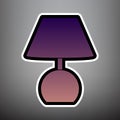 Lamp sign illustration. Vector. Violet gradient icon with black Royalty Free Stock Photo