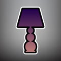 Lamp sign illustration. Vector. Violet gradient icon with black Royalty Free Stock Photo