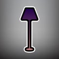 Lamp simple sign. Vector. Violet gradient icon with black and wh Royalty Free Stock Photo