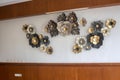 Lamp socket made as flower shape. Decorative flower hanging on the wall