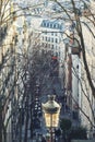 Lamp on the stairs leading from Montmartre in Paris Royalty Free Stock Photo