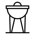 Lamp stand icon outline vector. Chandelier light