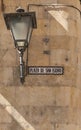 Lamp and Street Name in Salamanca, Spain Royalty Free Stock Photo