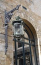 Lamp-street in the narrow street house walls