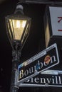 Lamp and street sign French Quarter New Orleans Royalty Free Stock Photo