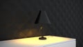Lamp on the table the background of the wall 3d render Royalty Free Stock Photo