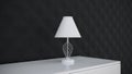 Lamp on the table the background of the wall 3d render Royalty Free Stock Photo