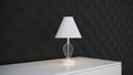 Lamp on the table the background of the wall 3d render Royalty Free Stock Photo