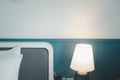 A lamp on table side in the bedroom