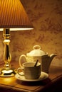 Lamp and tea service Royalty Free Stock Photo