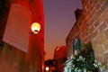 Lamp and view of the street of stone old city Jaffa in Tel Aviv, Israel Royalty Free Stock Photo