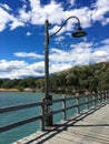 Lamp on the wharf with ocean view