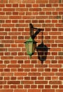 Lampadaire normand sur mur en briques rouges Royalty Free Stock Photo