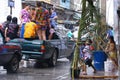 LAMPANG, THAILAND - 13 APRIL 2011: In Songkran festival people will carry tank of water on thair truck drive around the city.