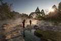 Lampang,Thailand-December 21,2017:Tourists in the Chaeson National Park,The main attraction is the hot spring with a 73 degree Royalty Free Stock Photo