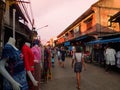 Lampang, Thailand - February 13, 2018: Kad Kong Ta walking street, famous evening market in Lampang city among local people and to