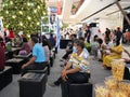 2023-05-01:Lampang Thailand:A lot of people sit and wait for the show in the mall