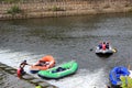2023-07-01:Lampang Thailand:Tourists are kayaking Cruise along the river at a dam