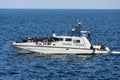 African people migrants rescued by italian authority Guardia di Finanza