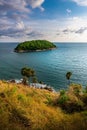 Lamphomthep Phuket Thailand, Island and seascape with sky and cloud Royalty Free Stock Photo