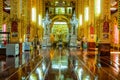 LAMPHUN, THAILAND - July 17, 2020 : Beautiful Buddha statue and beautiful church in San Pa Yang Luang temple