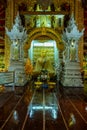 LAMPHUN, THAILAND - July 17, 2020 : Beautiful Buddha statue and beautiful church in San Pa Yang Luang temple