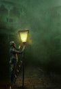 The lamplighter Royalty Free Stock Photo