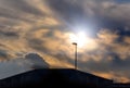 Lamppost against the evening sky Royalty Free Stock Photo