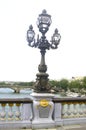 Lamppost of Alexandre III bridge in Paris