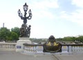 Lamppost of Alexandre III bridge in Paris