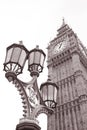 Lamppost and Big Ben at Westminster, London Royalty Free Stock Photo