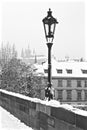 Lamppost on the bridge Royalty Free Stock Photo