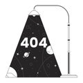 Lamppost light planets galaxy black white error 404 flash message